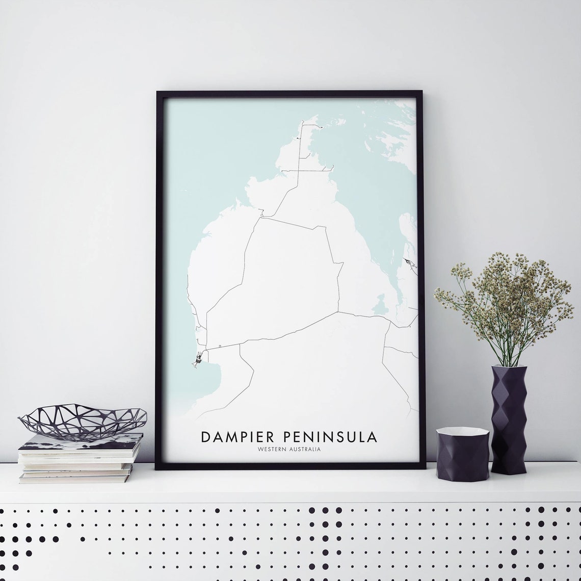 Dampier Peninsula Western Australia Minimalist Map Art Poster