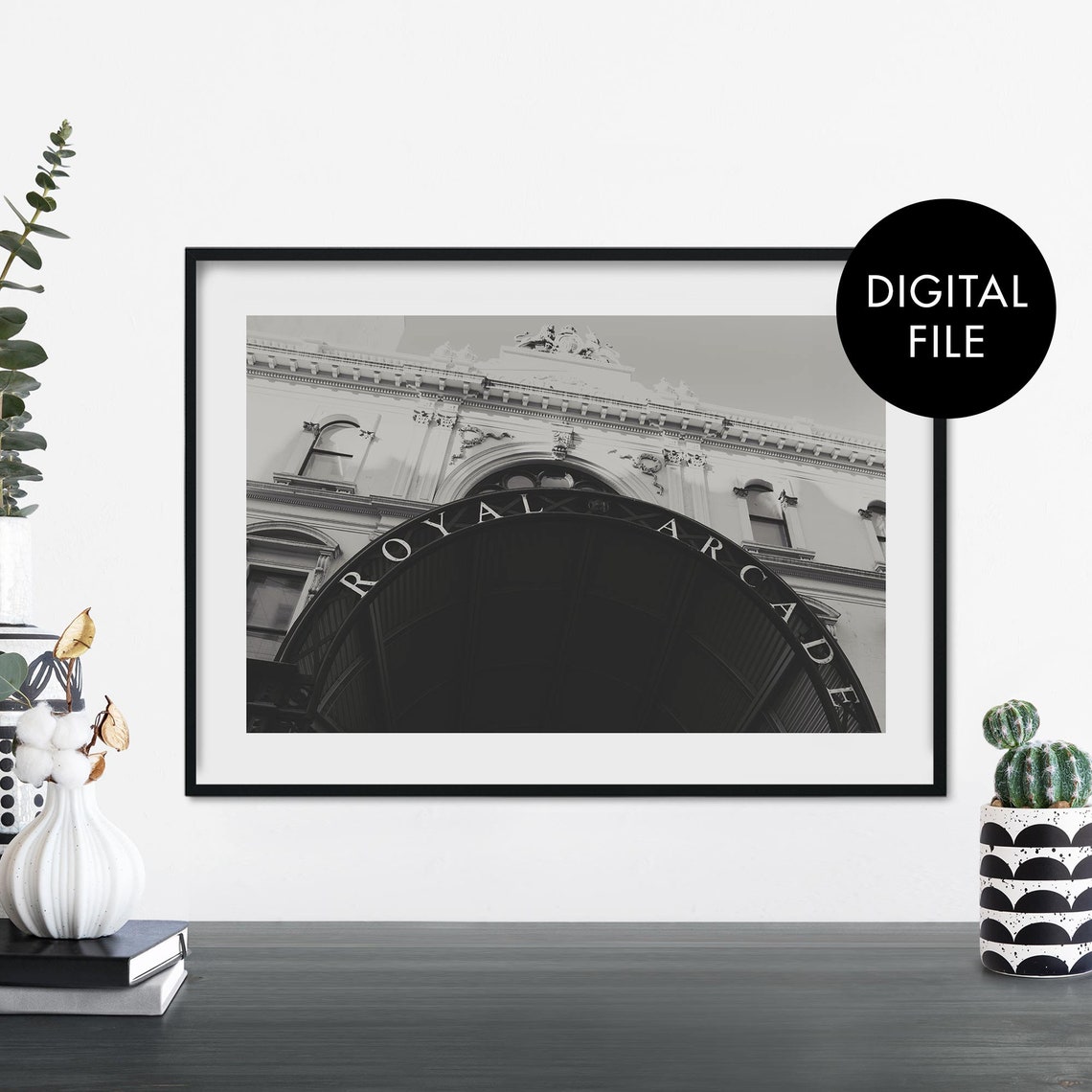 Royal Arcade Melbourne Black And White Architecture Photo Wall Art