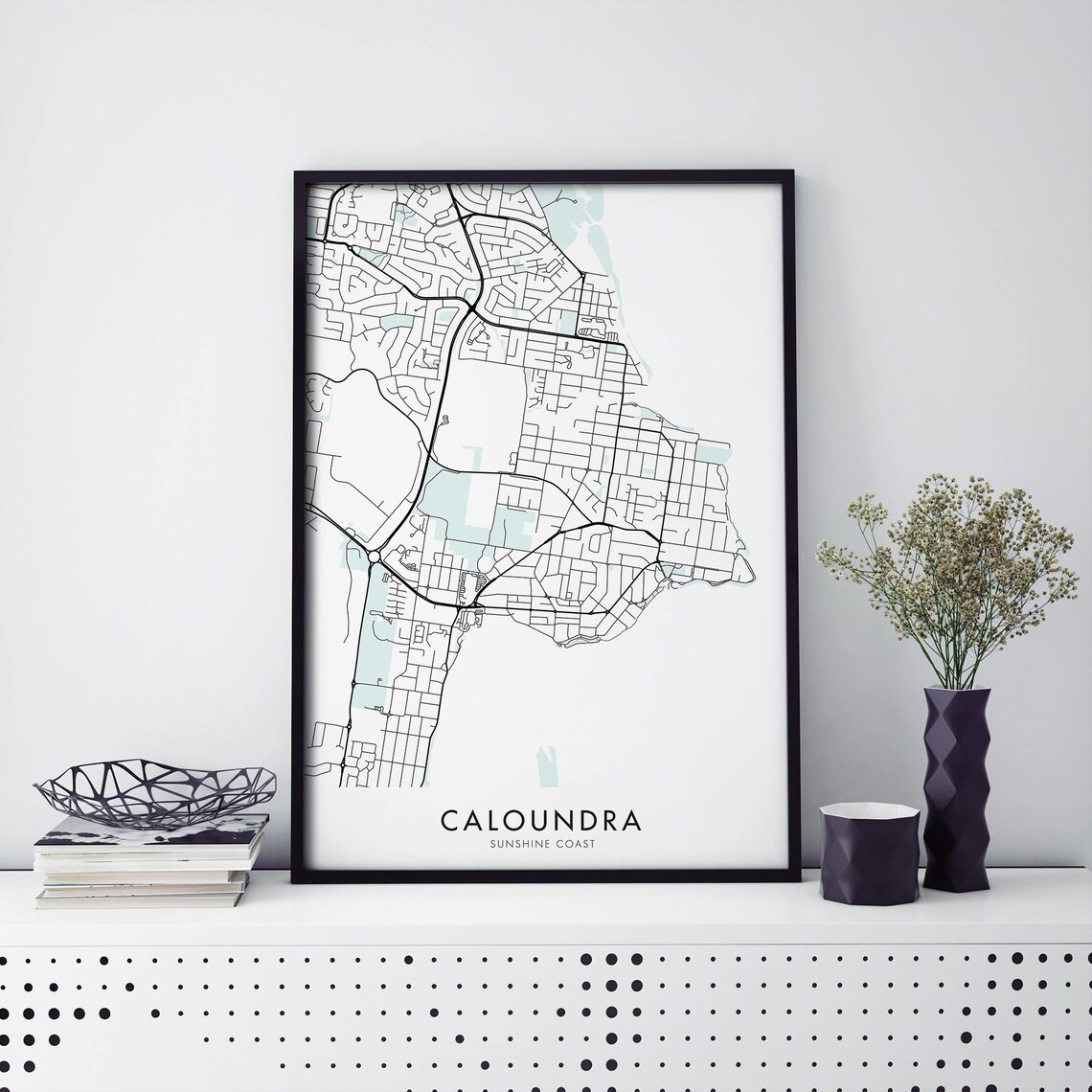 Caloundra Sunshine Coast City Map Art Print