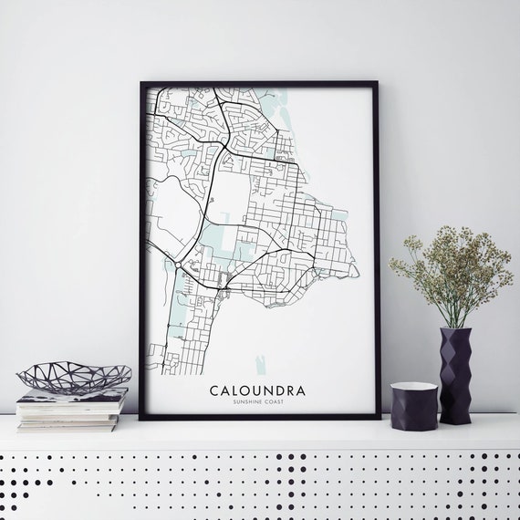 Caloundra Sunshine Coast City Map Art Print