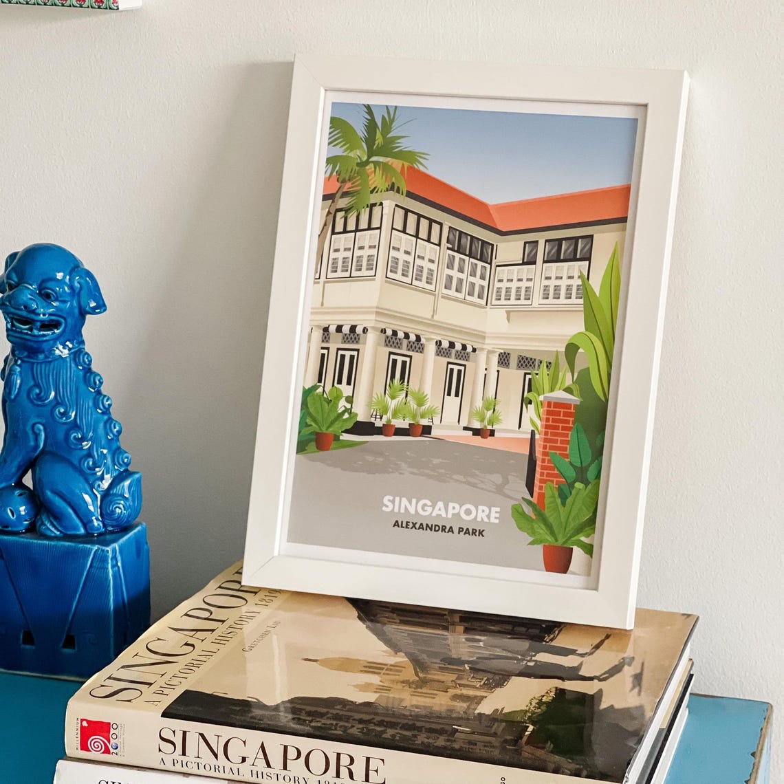 Singapore Alexandra Park Colonial Black White House Art Poster - Image 3