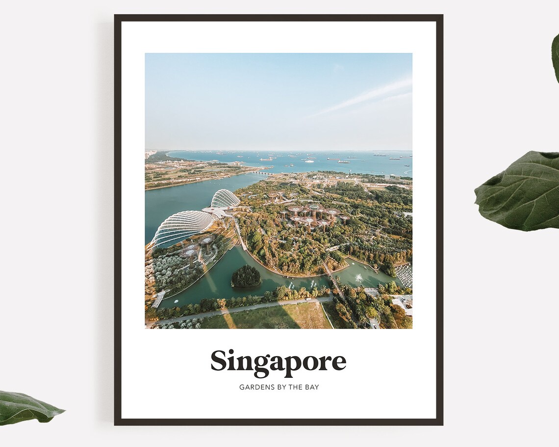 Singapore Gardens by the Bay Aerial Drone Photography Travel Poster