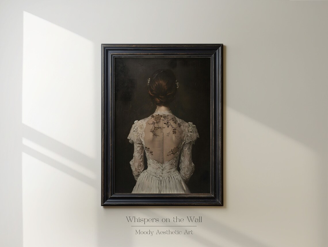 Victorian Portrait Painting, Dark Academia Gothic - Image 3