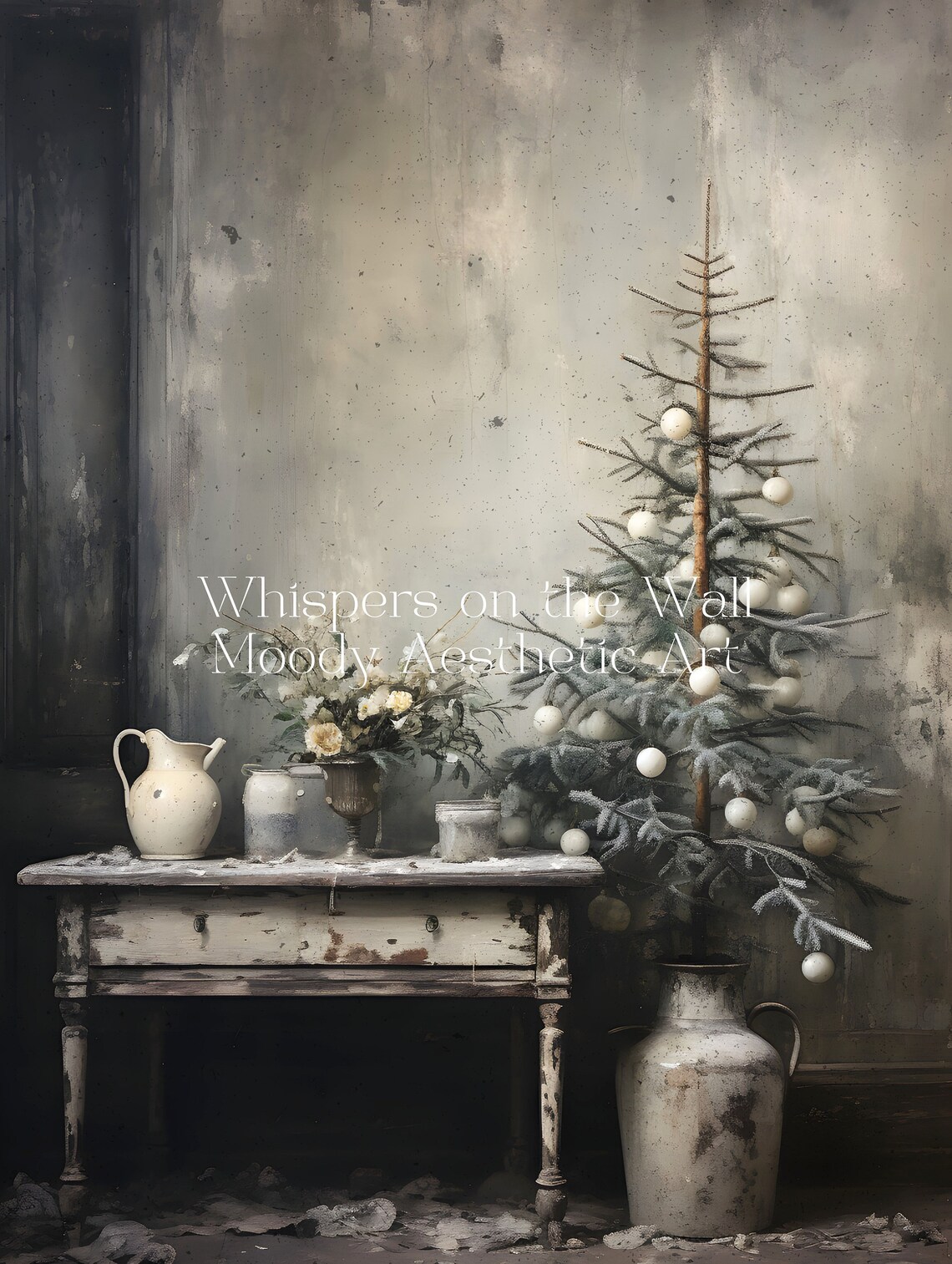 Rustic Christmas Tree Art Print, Cottagecore Holiday Decor - Image 6