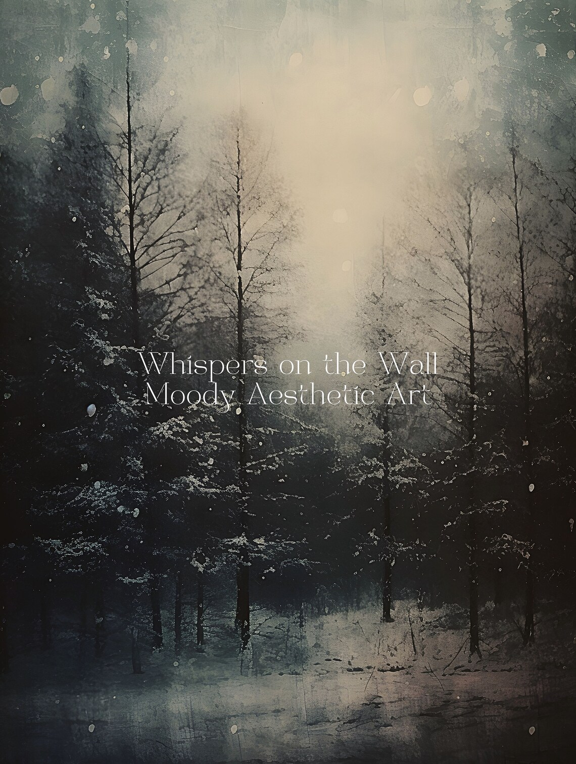 Moody Winter Forest Nightscape Art Print - Image 5
