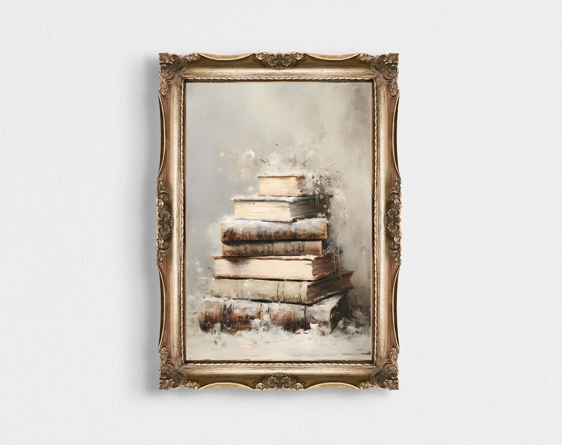 Vintage Christmas Book Art, Light Academia Print - Image 2