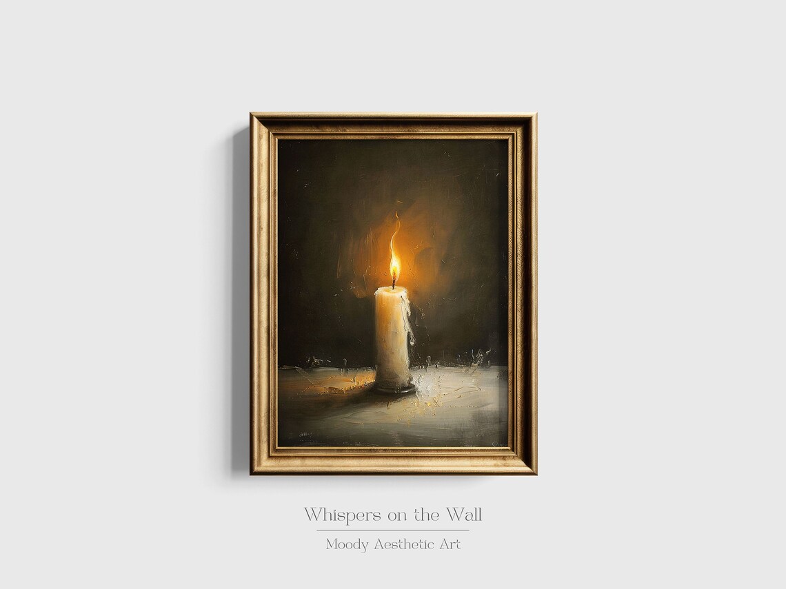 Gothic Dark Academia Candle Art Print, Victorian Aesthetic - Image 3