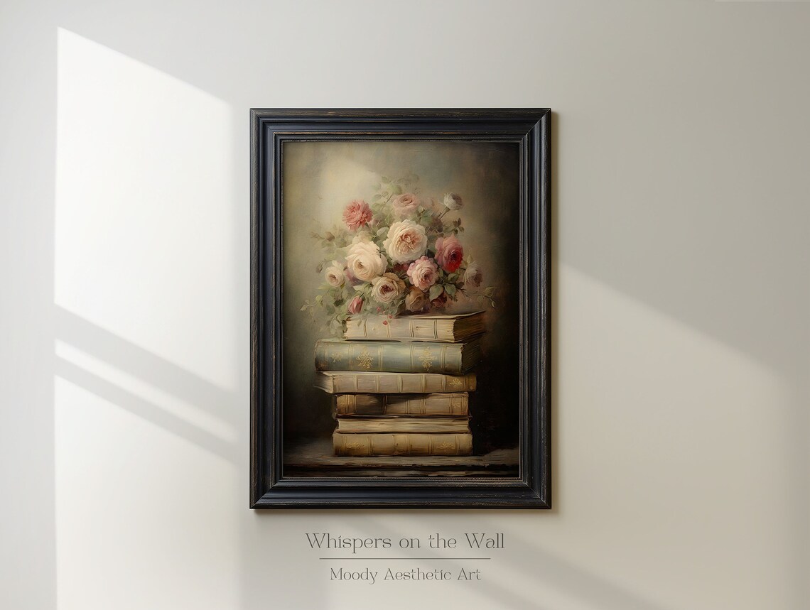 Spring Books Moody Dark Academia Art Print - Image 2