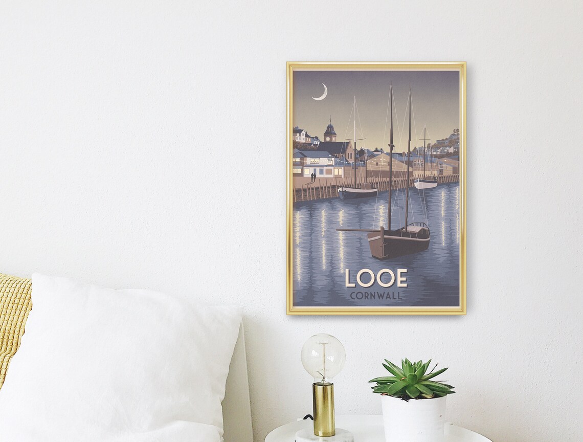 Looe Cornwall Vintage Travel Poster Print - Image 3