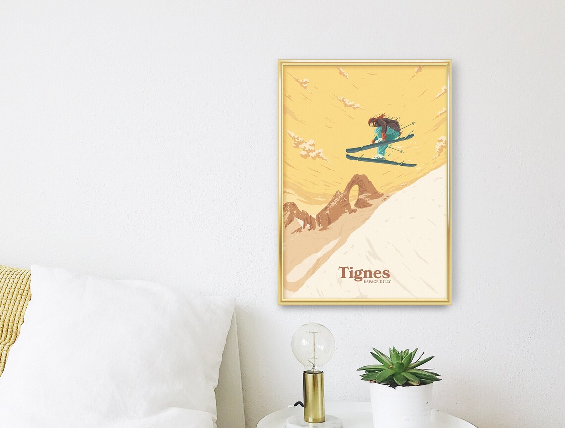 Tignes Ski Resort Travel Poster, French Alps - Image 3