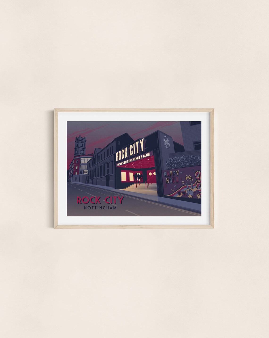 Rock City Nottingham Travel Poster, Music Venue Architecture - Image 3