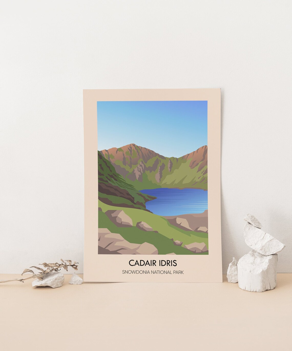 Cadair Idris Snowdonia Travel Poster Wales Travel Print National Park Art Penygader Gwynedd North Wales Framed Print Wall Art Gift - Image 4