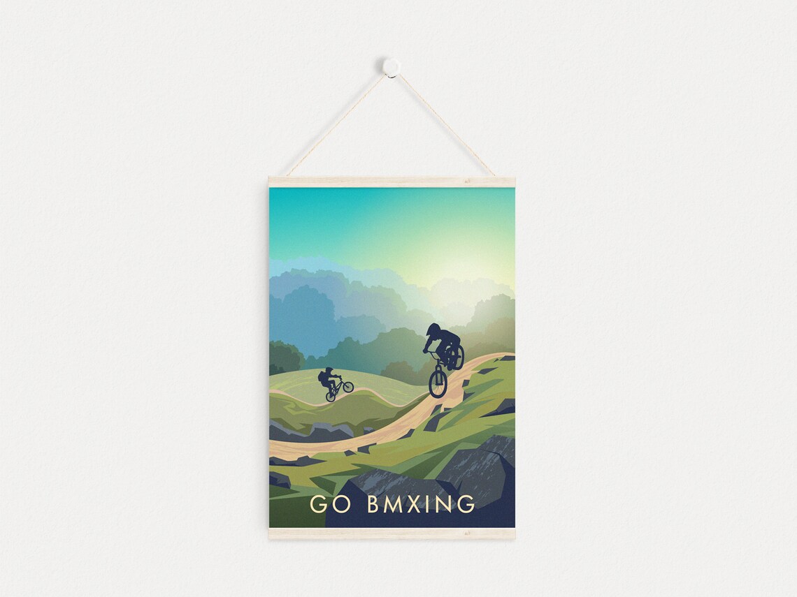 Go Bmxing Vintage Travel Poster, Cycling Wall Art Print - Image 2