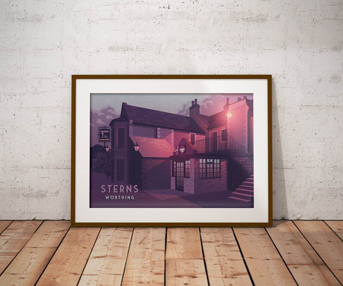 Sterns Nightclub Worthing West Sussex Retro Travel Poster - Image 4