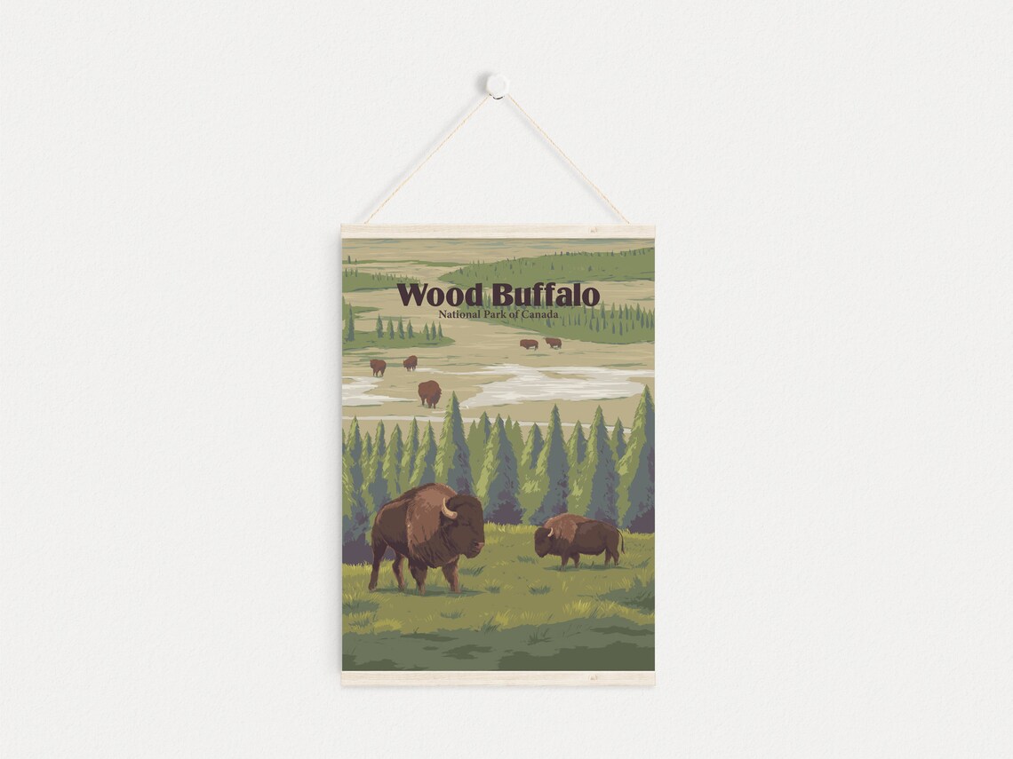 Wood Buffalo National Park Vintage Travel Poster - Image 4