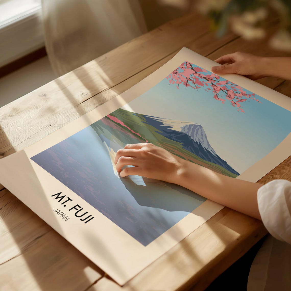 Mt Fuji Japan Travel Poster Mount Fuji Poster Japan Travel Poster Mountain Wall Art Mount Fuji Print Fuji Art Print Framed Fuji Art - Image 2