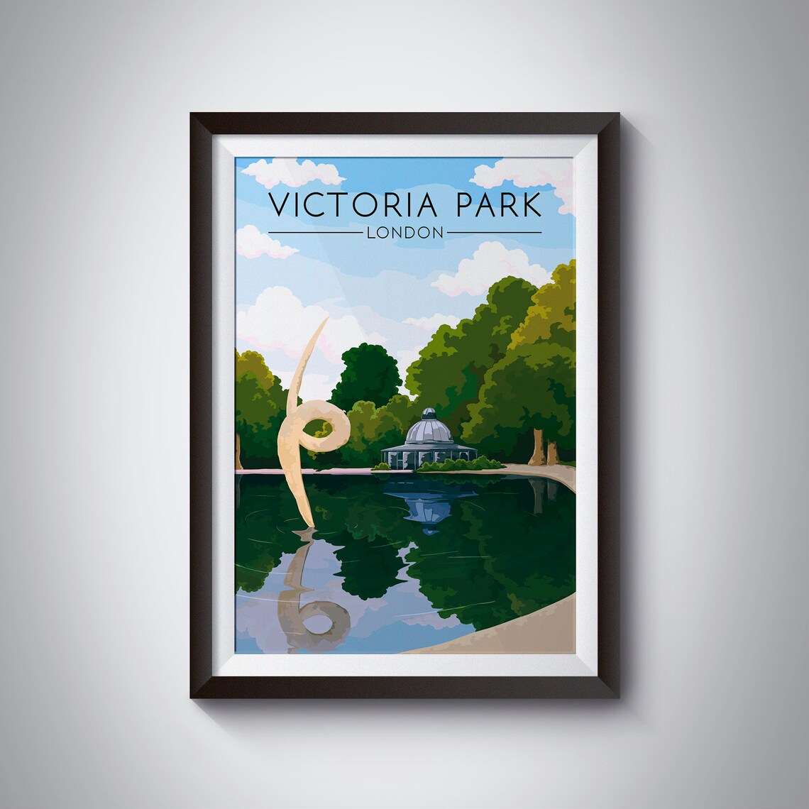 Victoria Park Poster, East London Travel Poster