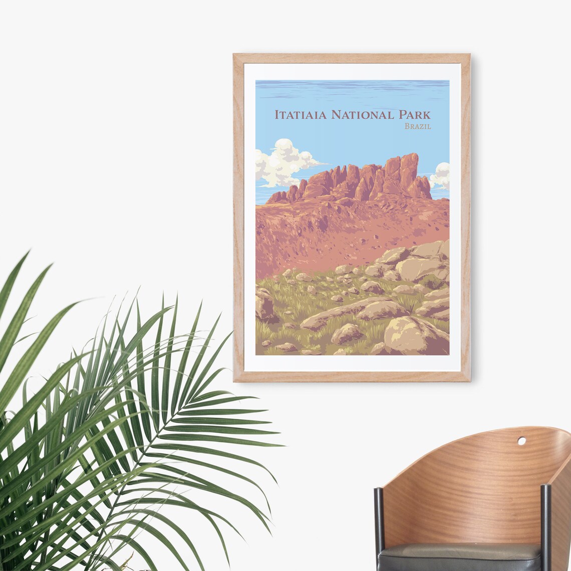 Itatiaia National Park Brazil Rocky Peak Travel Illustration Poster - Image 3