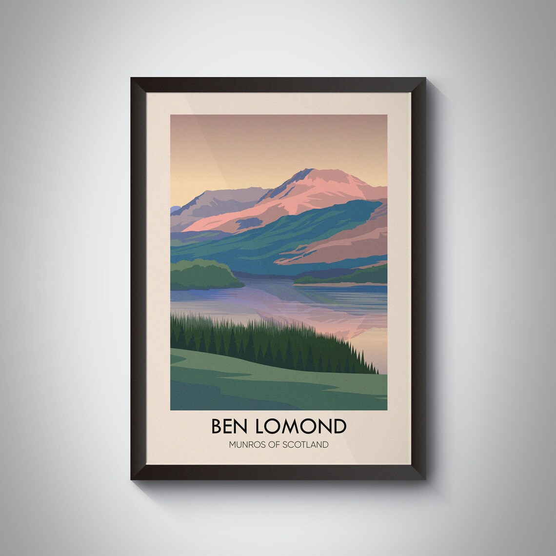 Ben Lomond Vintage Travel Poster, Scottish Highlands