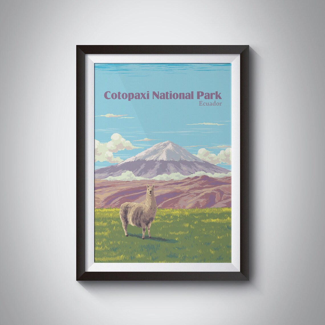 Cotopaxi National Park Vintage Travel Poster