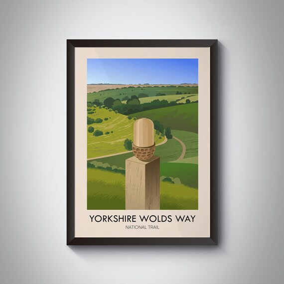 Yorkshire Wolds Way National Trail Rolling Hills Travel Poster
