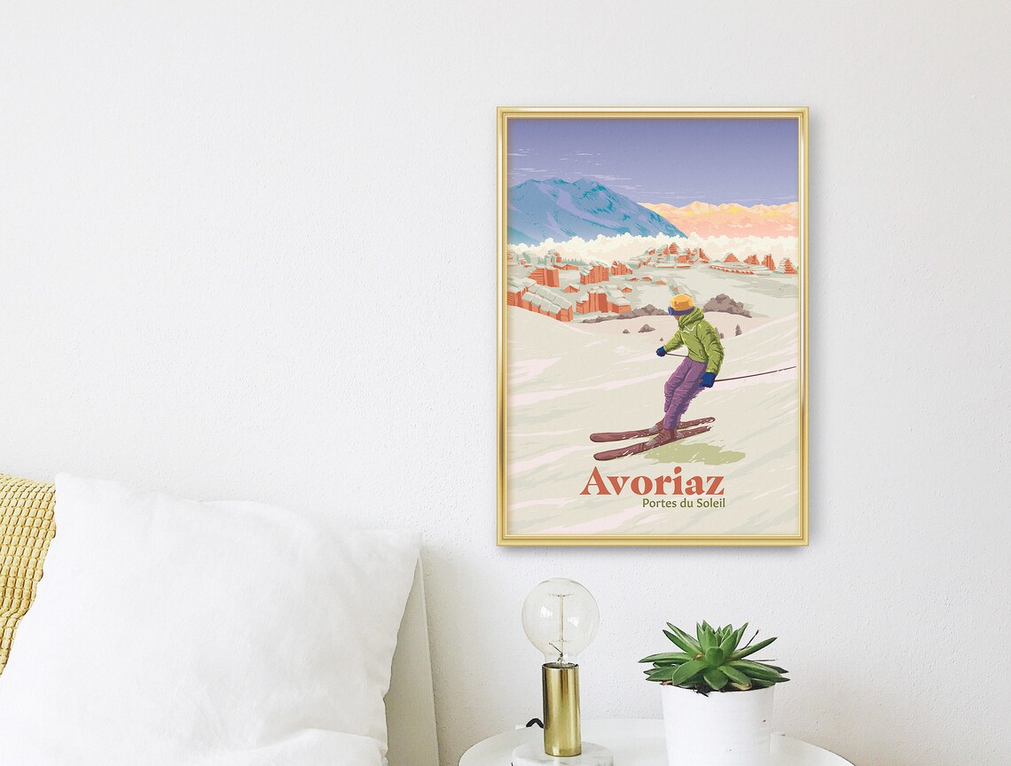 Avoriaz Ski Resort Vintage Retro Travel Poster - Image 2