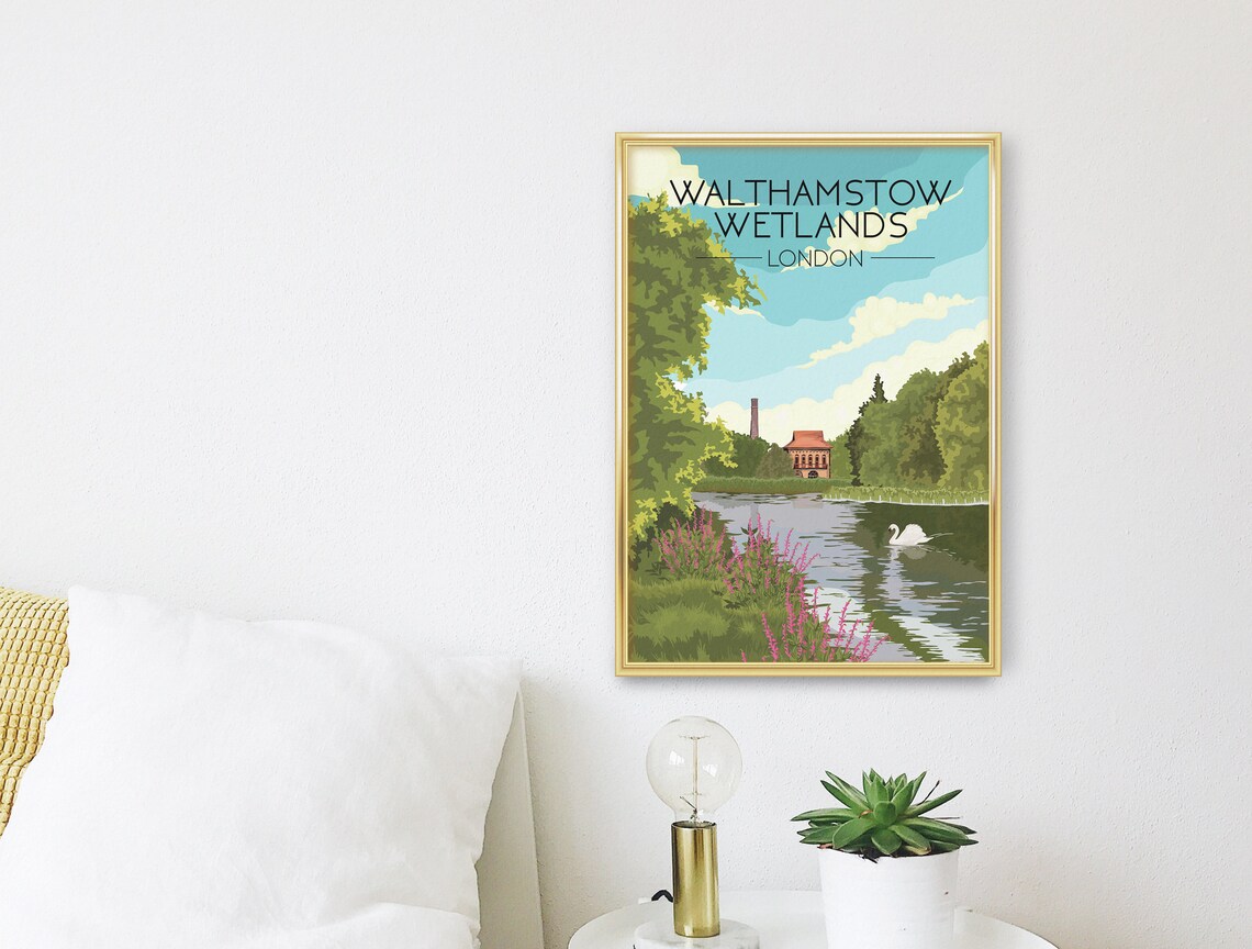 Walthamstow Wetlands London Park Travel Poster - Image 3