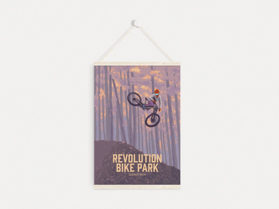 Revolution Bike Park Llangynog Wales MTB Jump Forest Air Poster - Image 4