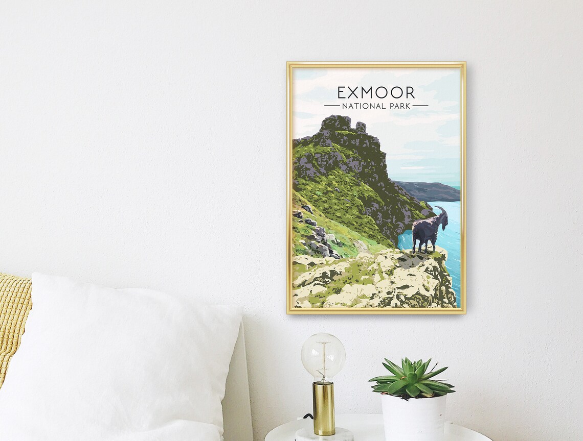 Exmoor National Park Travel Poster, Somerset Devon - Image 3