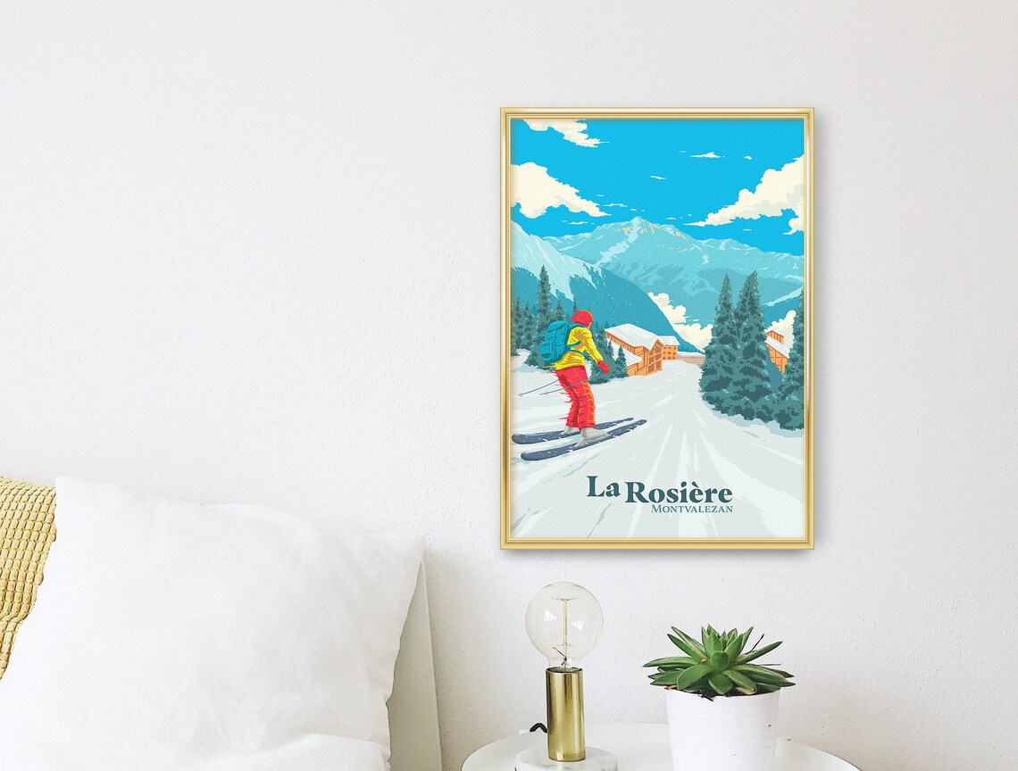 La Rosiere Ski Resort Vintage Travel Poster - Image 3