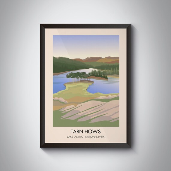 Tarn Hows Lake District National Park Wooded Peninsula Pines Travel Poster