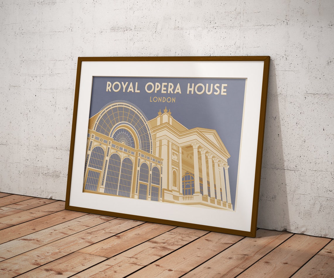 Royal Opera House London Art Deco Exterior Architecture Poster - Image 3