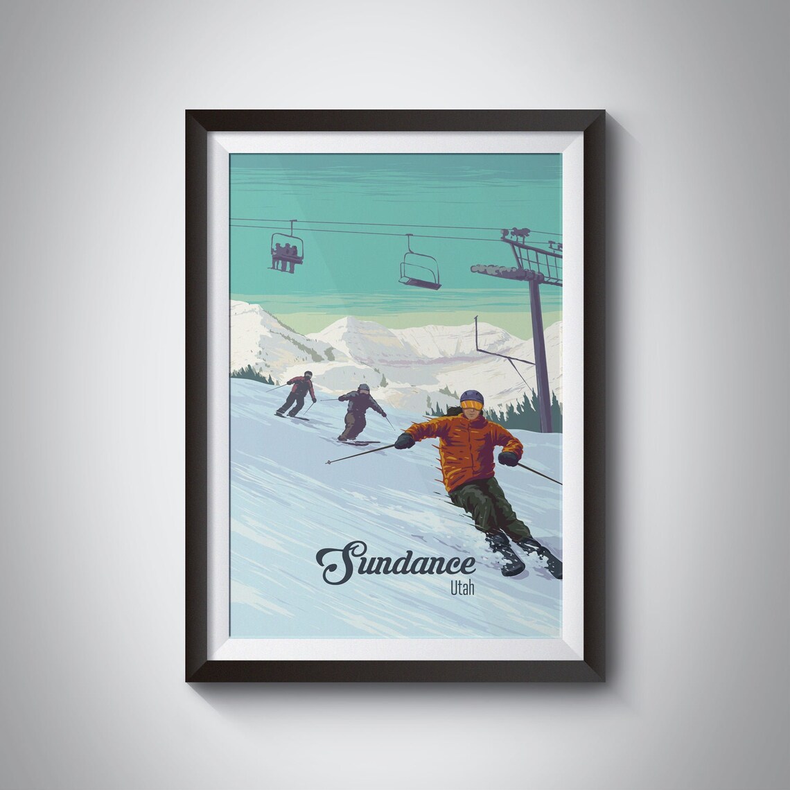 Sundance Ski Resort Vintage Travel Poster