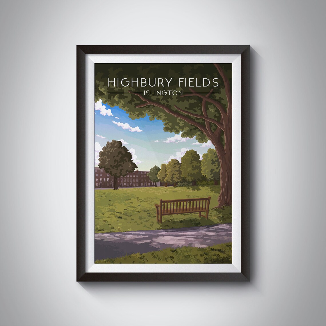Highbury Fields London Park Travel Poster Print