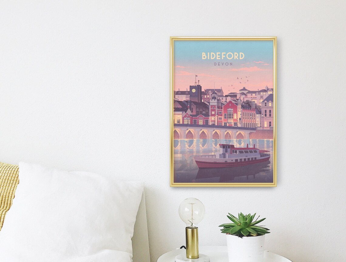 Bideford Devon Seaside Travel Poster, North Devon - Image 3
