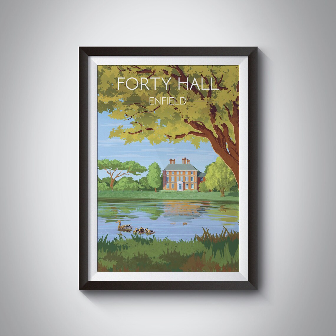 Forty Hall Travel Poster, Enfield Park Art Print