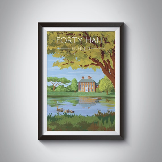 Forty Hall Travel Poster, Enfield Park Art Print