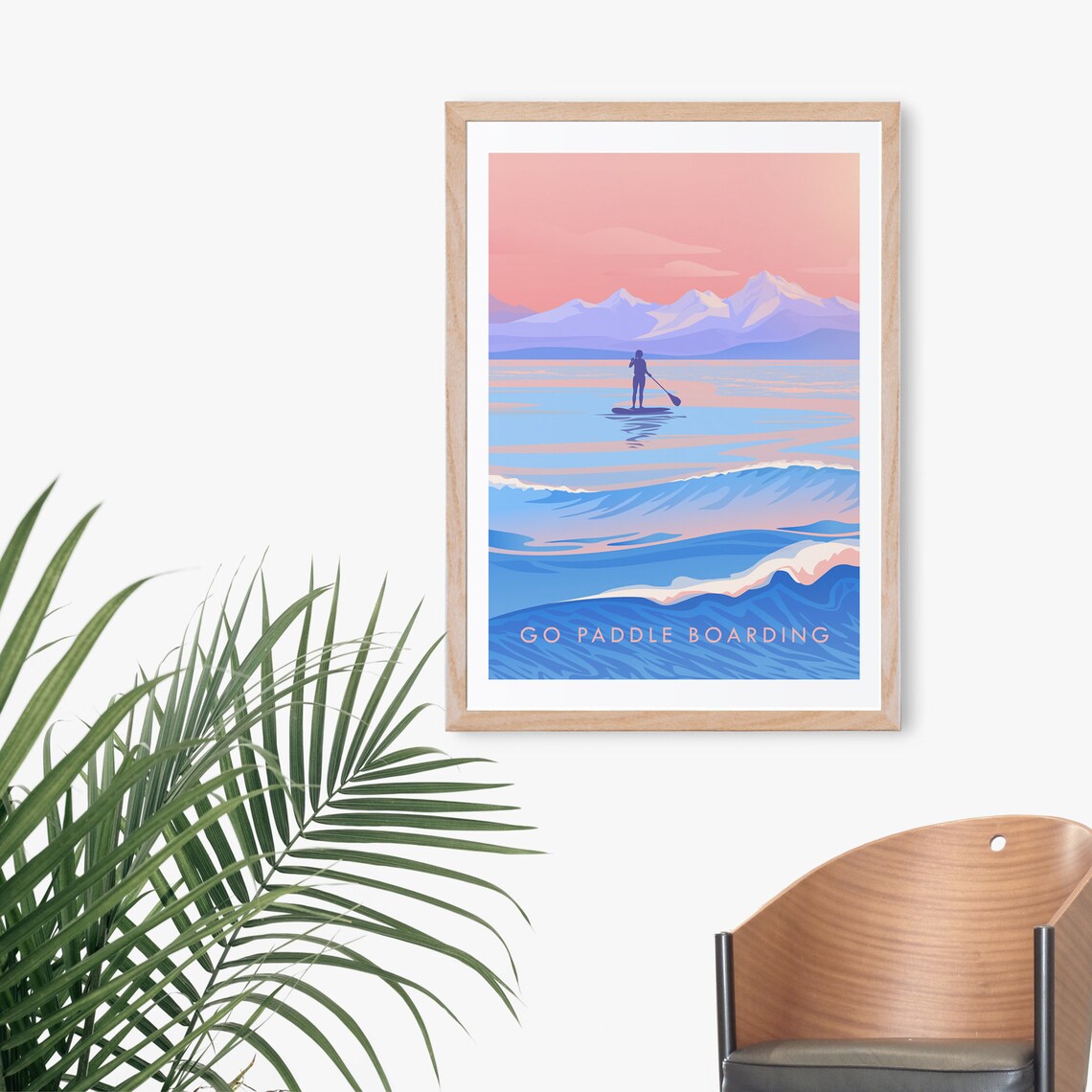 Go Paddleboarding Travel Poster, Outdoor Adventure - Image 3