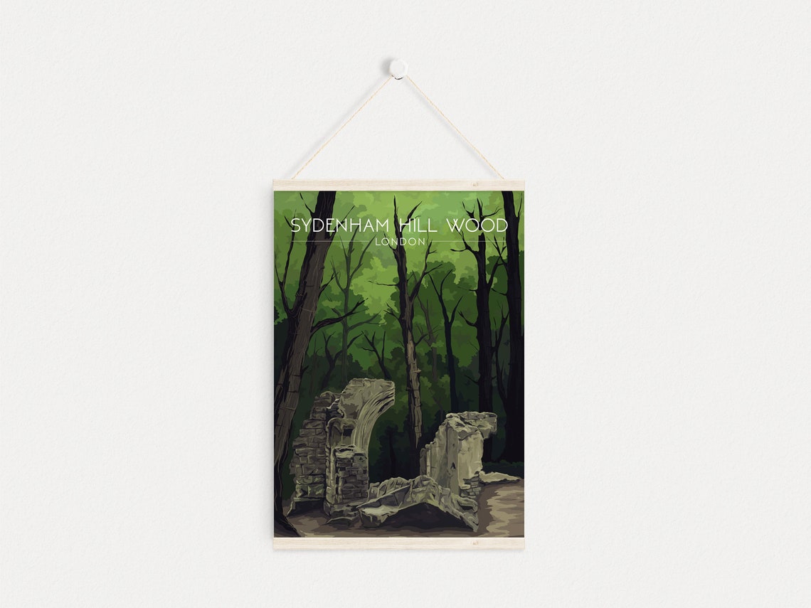 Sydenham Hill Wood Poster South London Park London Travel Print Southwark Dulwich Norwood Ridge Forest Hill Sydenham Folly Framed - Image 4