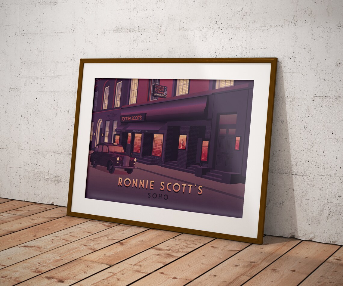 Ronnie Scotts Soho London Travel Poster, Retro Art Print - Image 3