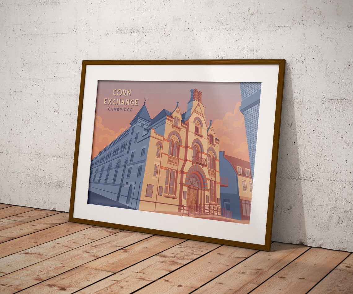 Corn Exchange Cambridge Music Venue Architecture Vintage Travel Poster - Image 3