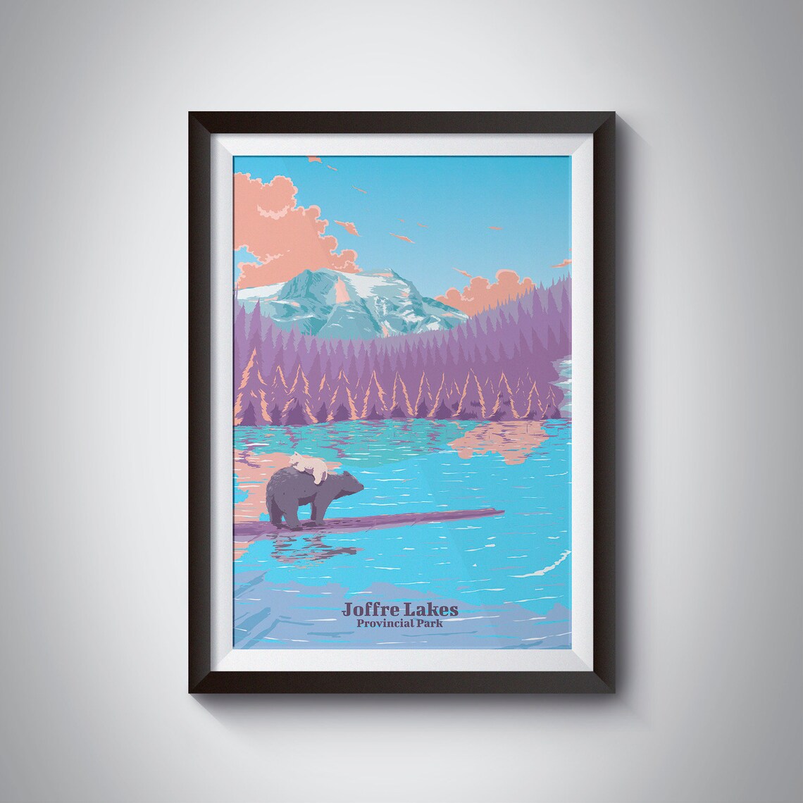 Joffre Lakes Provincial Park Travel Poster, British Columbia
