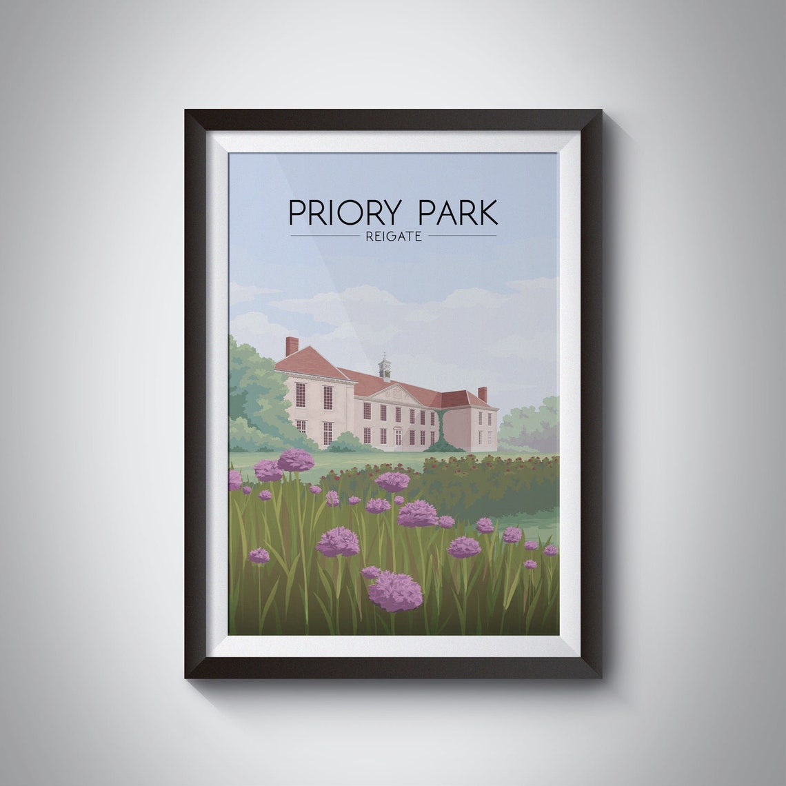 Priory Park Reigate Historic Manor House Flower Meadow Poster