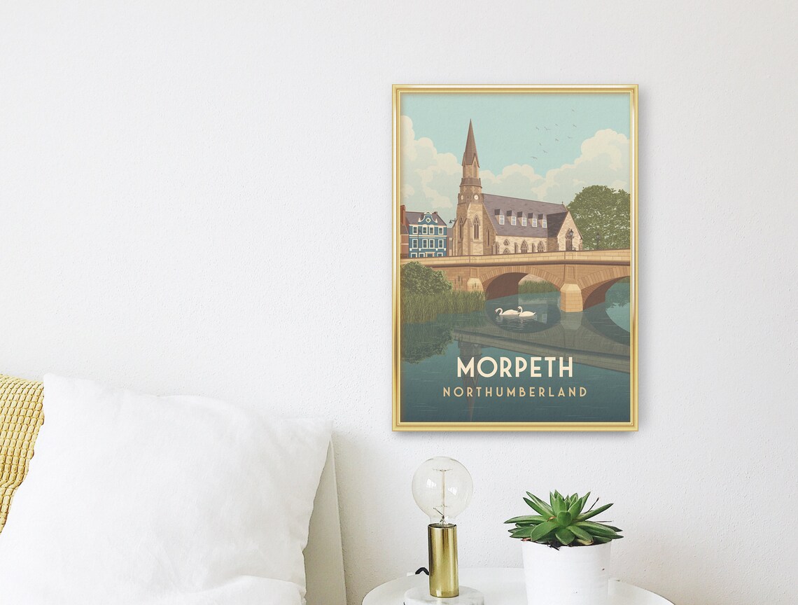 Morpeth Travel Poster, Northumberland Rail Route Print - Image 3