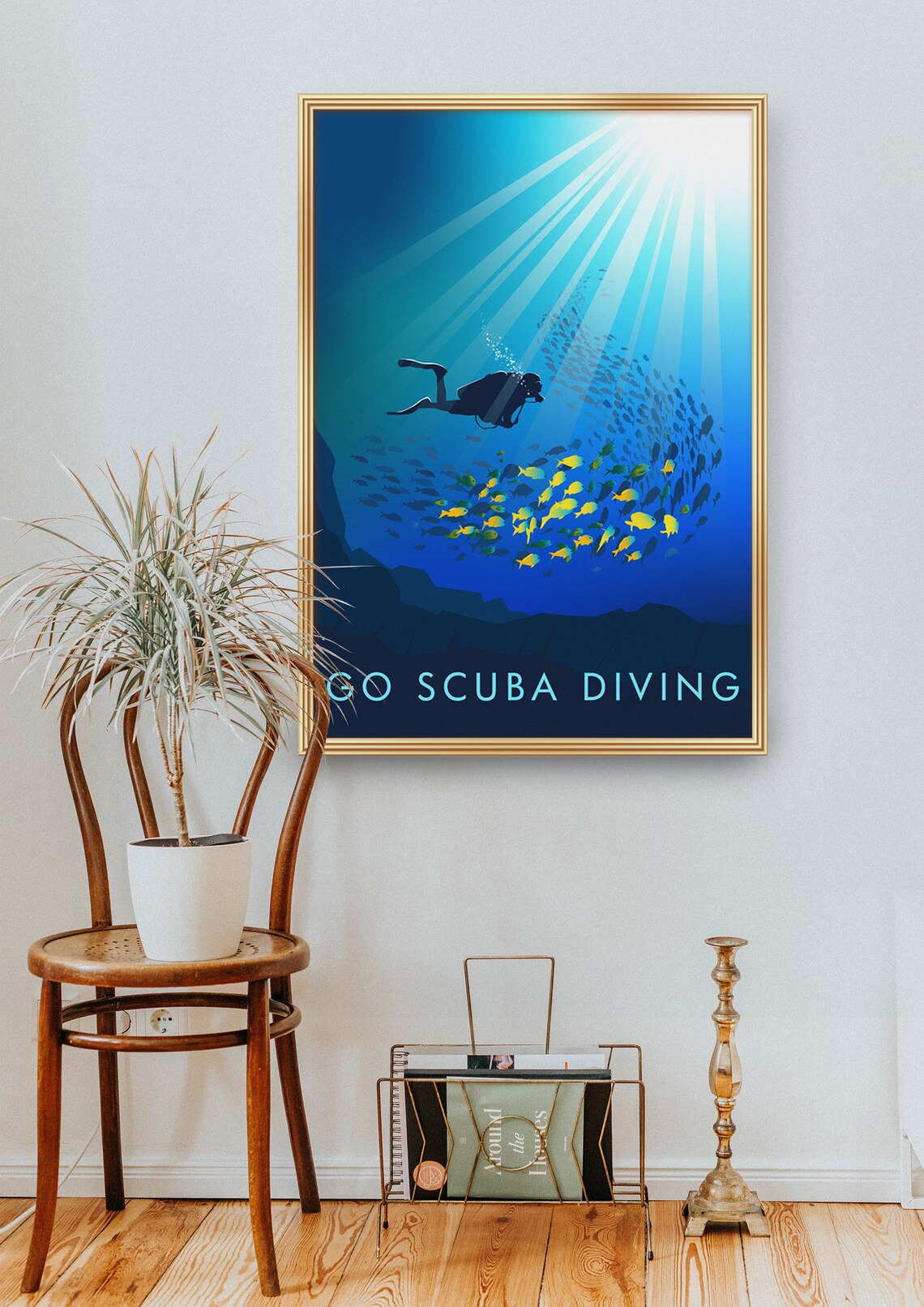 Scuba Diving Vintage Travel Poster, Adventure Sports Art Print - Image 2