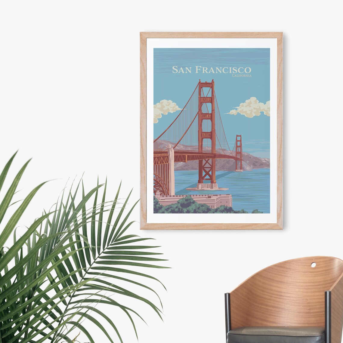 San Francisco Travel Poster Golden Gate Bridge Usa Golden Gate Park Route 101 Americana National Park Poster Bay Area California - Image 3