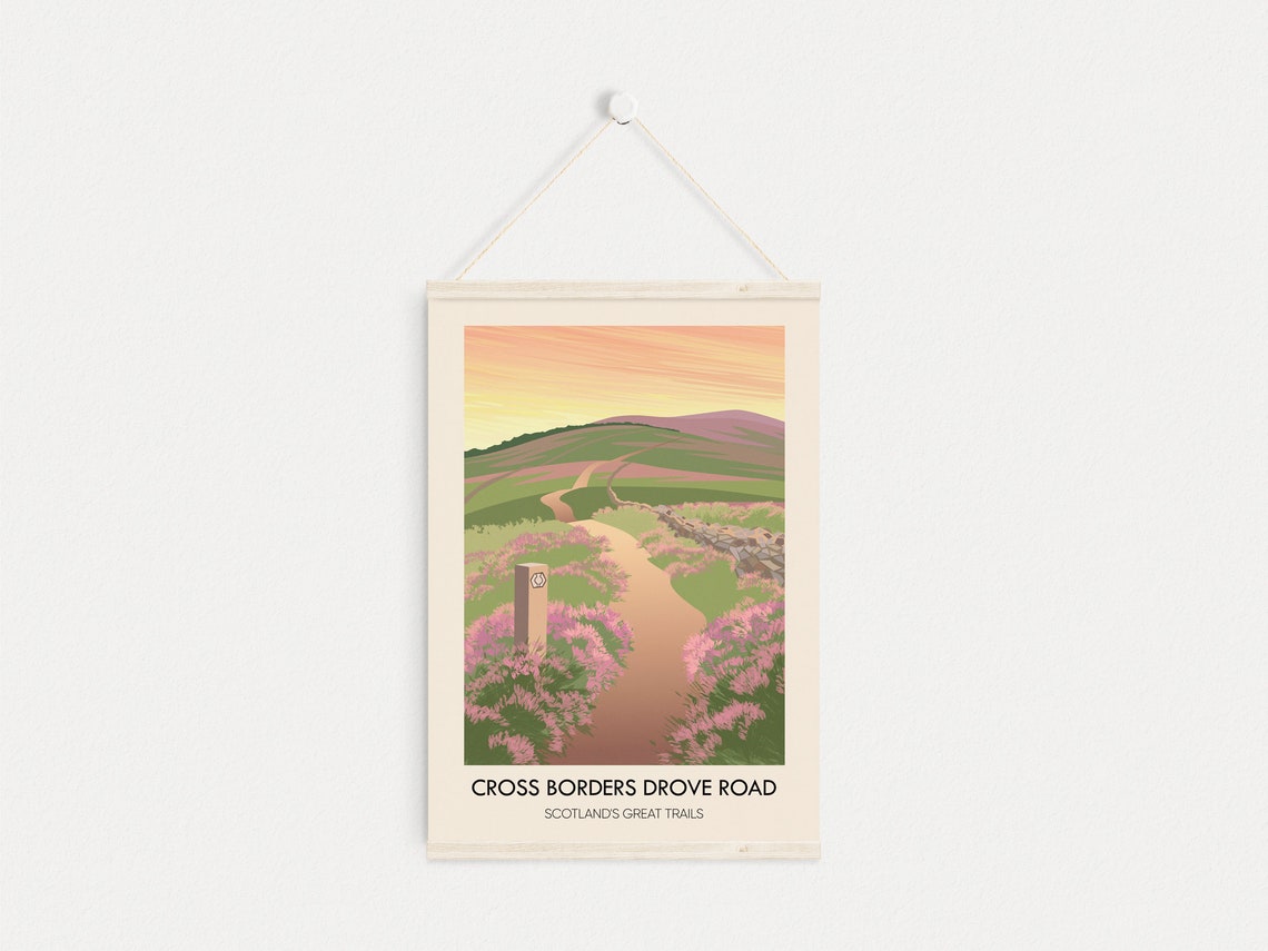 Cross Borders Drove Road Scotland Great Trails Hiking Travel Poster - Image 4