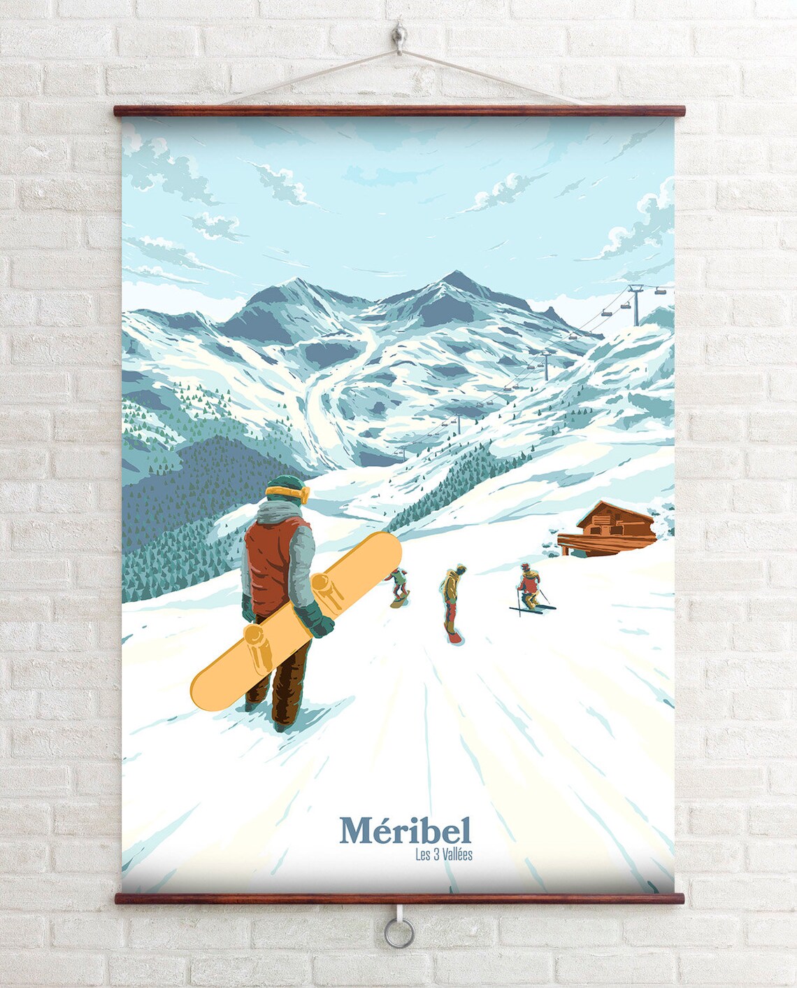 Meribel Snowboarding Poster, Vintage French Alps Art Print - Image 2