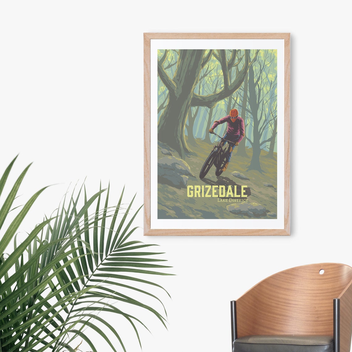 Grizedale Lake District Mountain Biking Forest Trail Rider Poster - Image 3