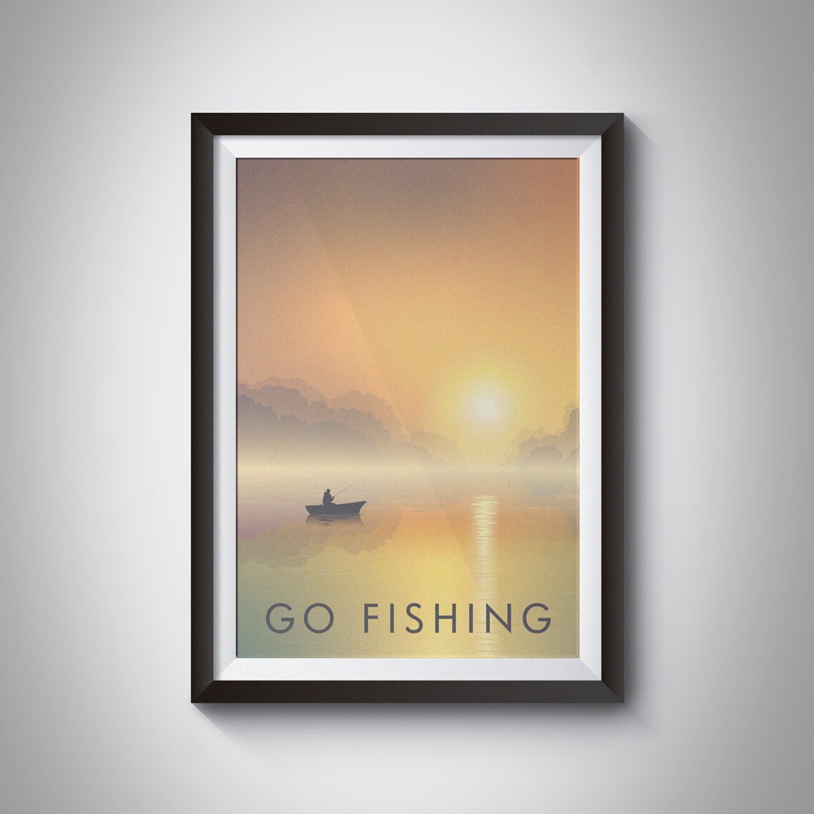 Go Fishing Vintage Travel Poster, Sea Angling